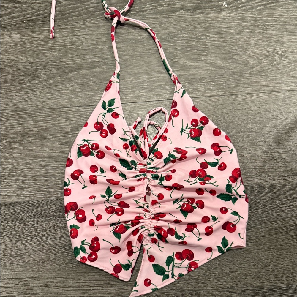 Cherry Print Halter Top
